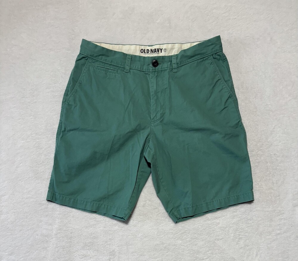 Old Navy Shorts Mens 32 Green Slim Fit Casual Classic Chino Pockets Summer